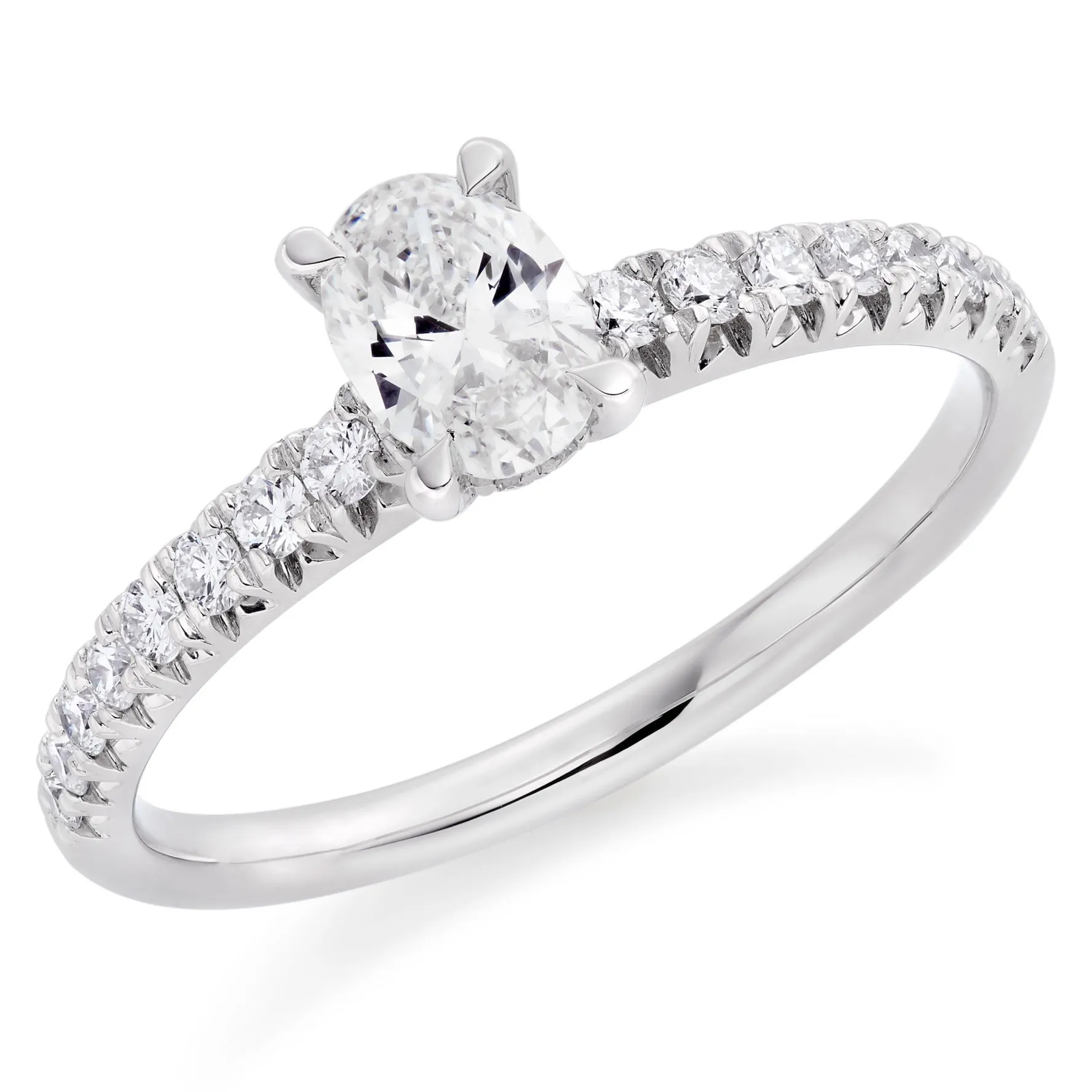 Beaverbrooks Platinum Diamond Oval Cut Solitaire Ring