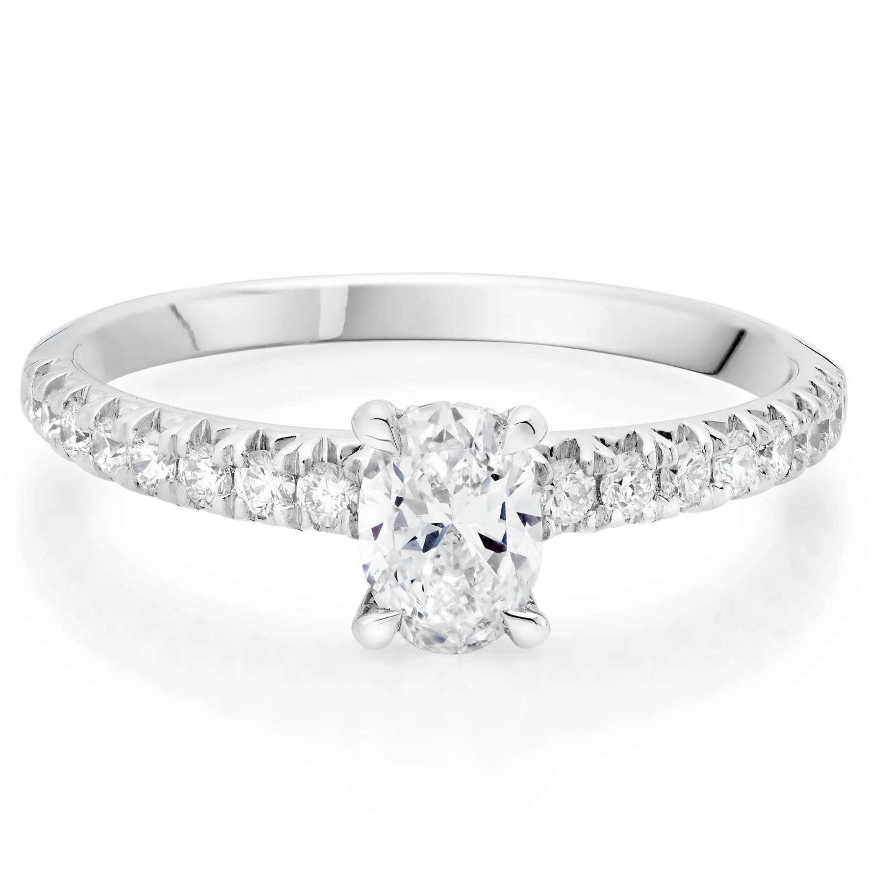Beaverbrooks Platinum Diamond Oval Cut Solitaire Ring