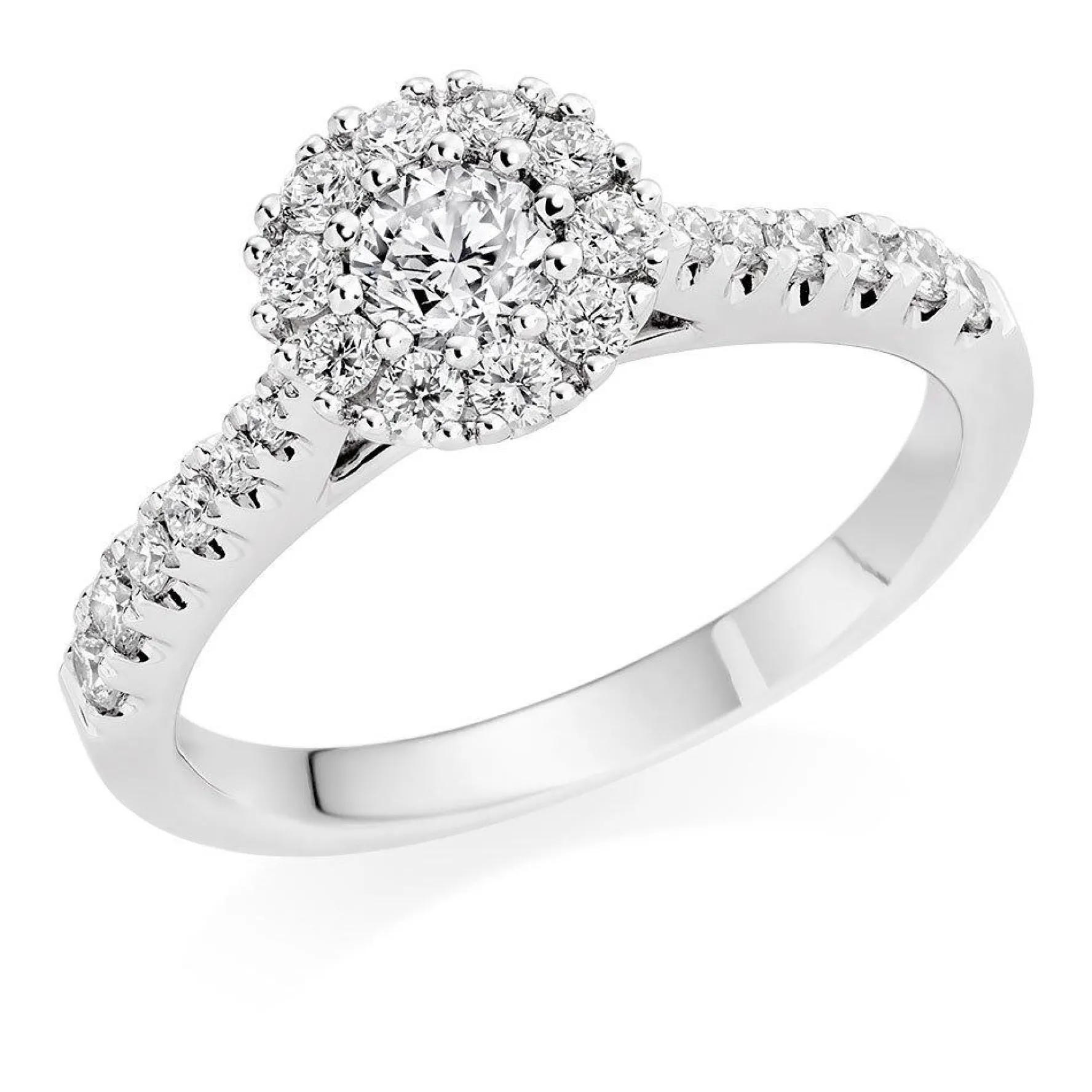 Beaverbrooks Platinum Diamond Halo Ring