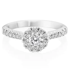 Beaverbrooks Platinum Diamond Halo Ring