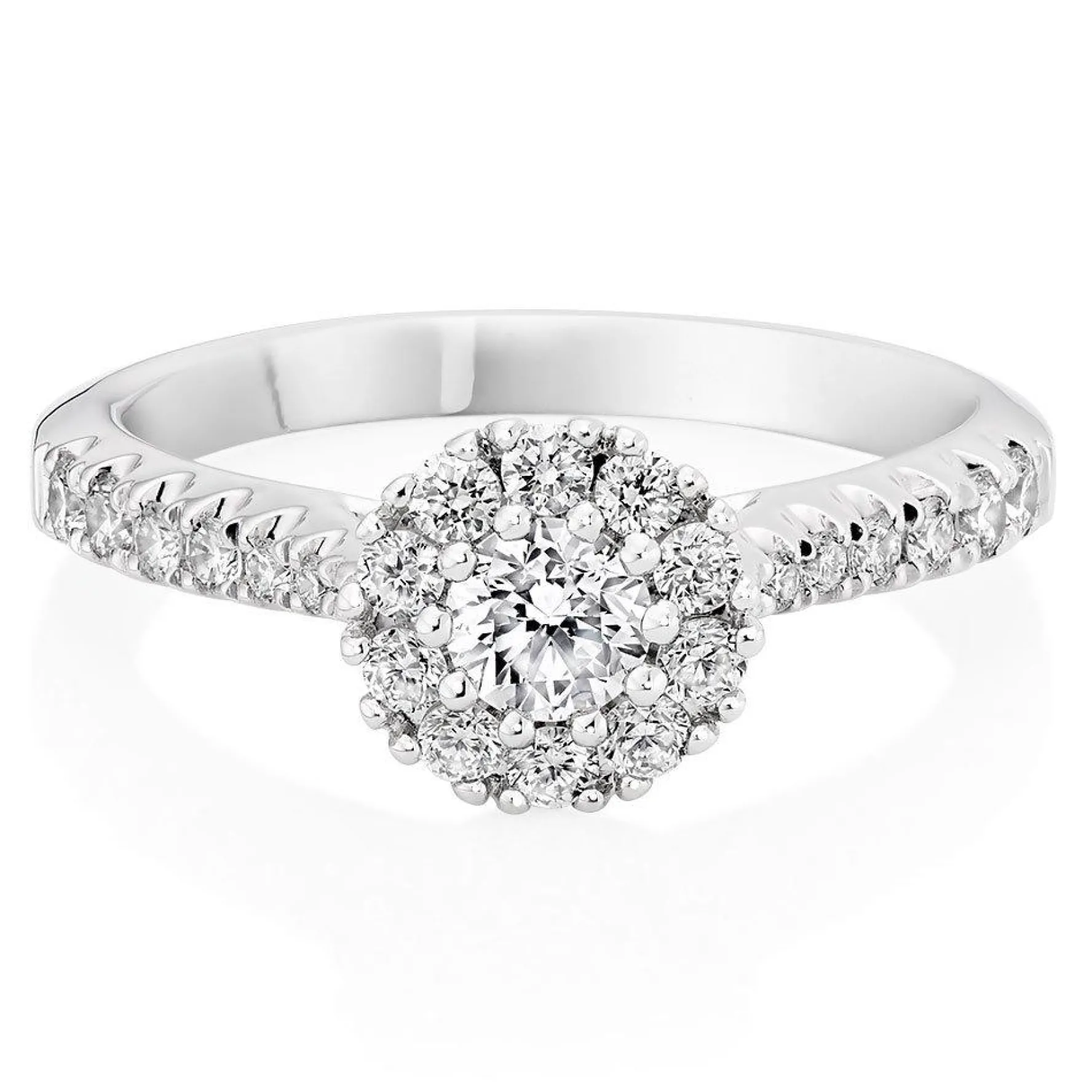 Beaverbrooks Platinum Diamond Halo Ring