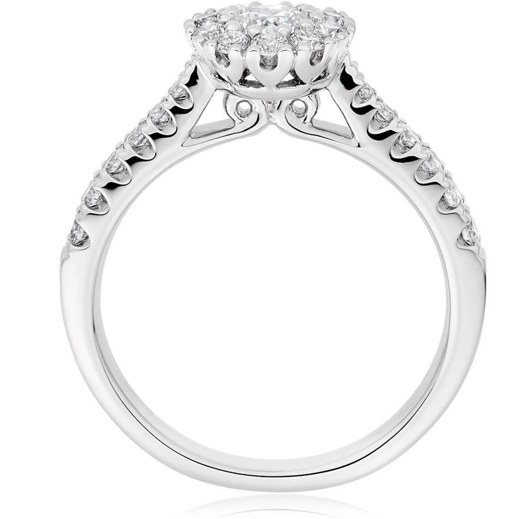 Beaverbrooks Platinum Diamond Halo Ring