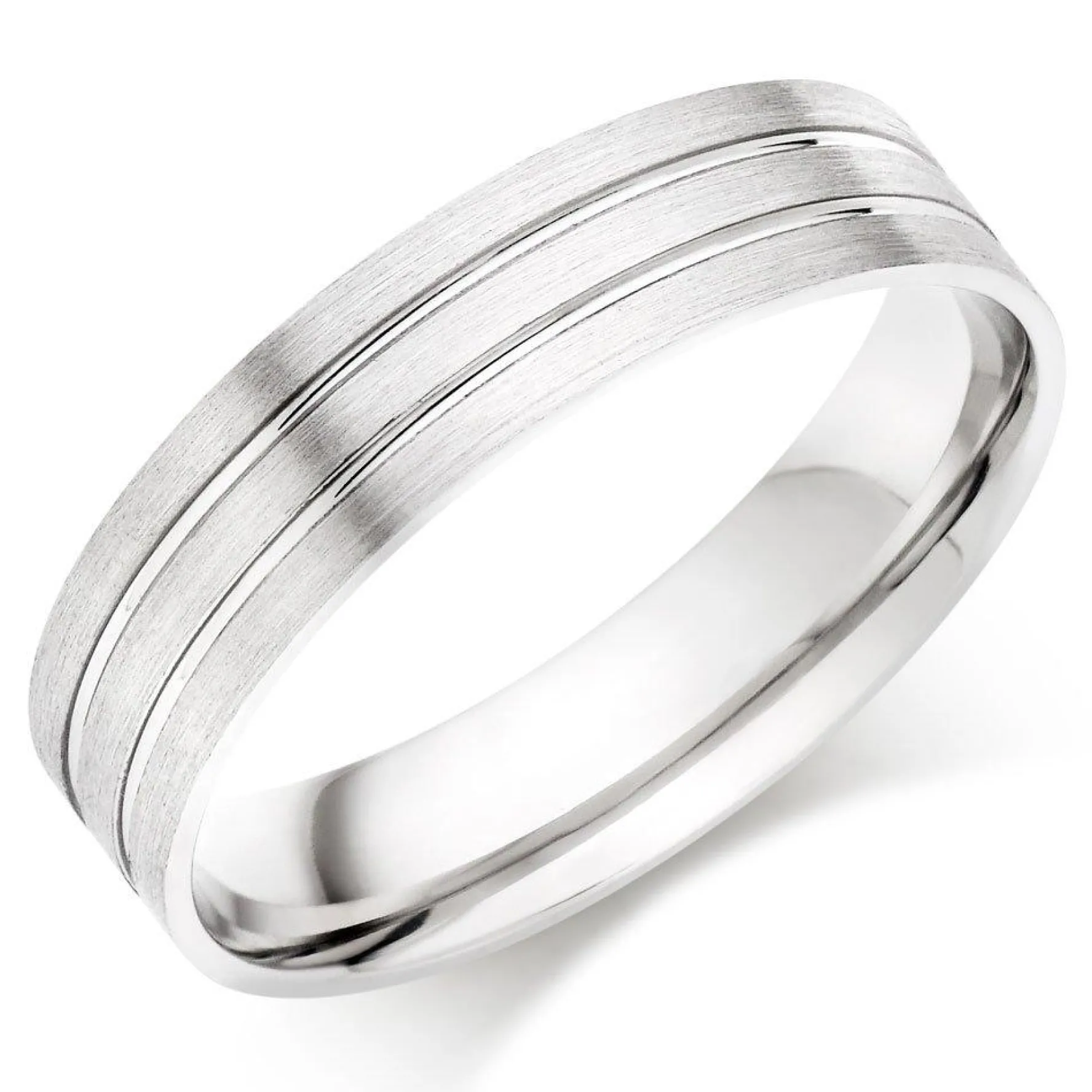Beaverbrooks Platinum Fancy 5mm Men's Wedding Ring