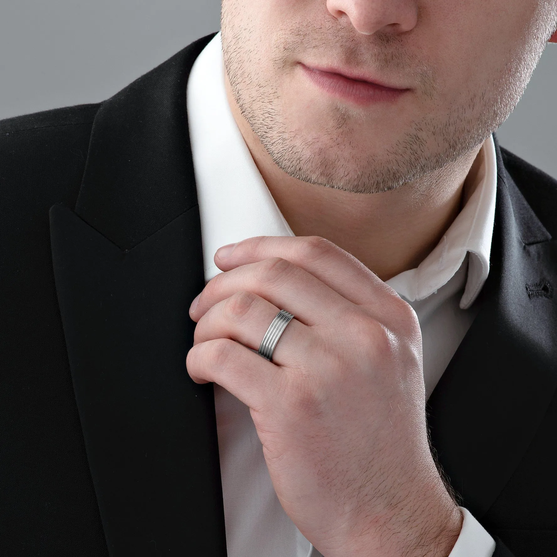 Beaverbrooks Platinum Fancy 6mm Men's Wedding Ring