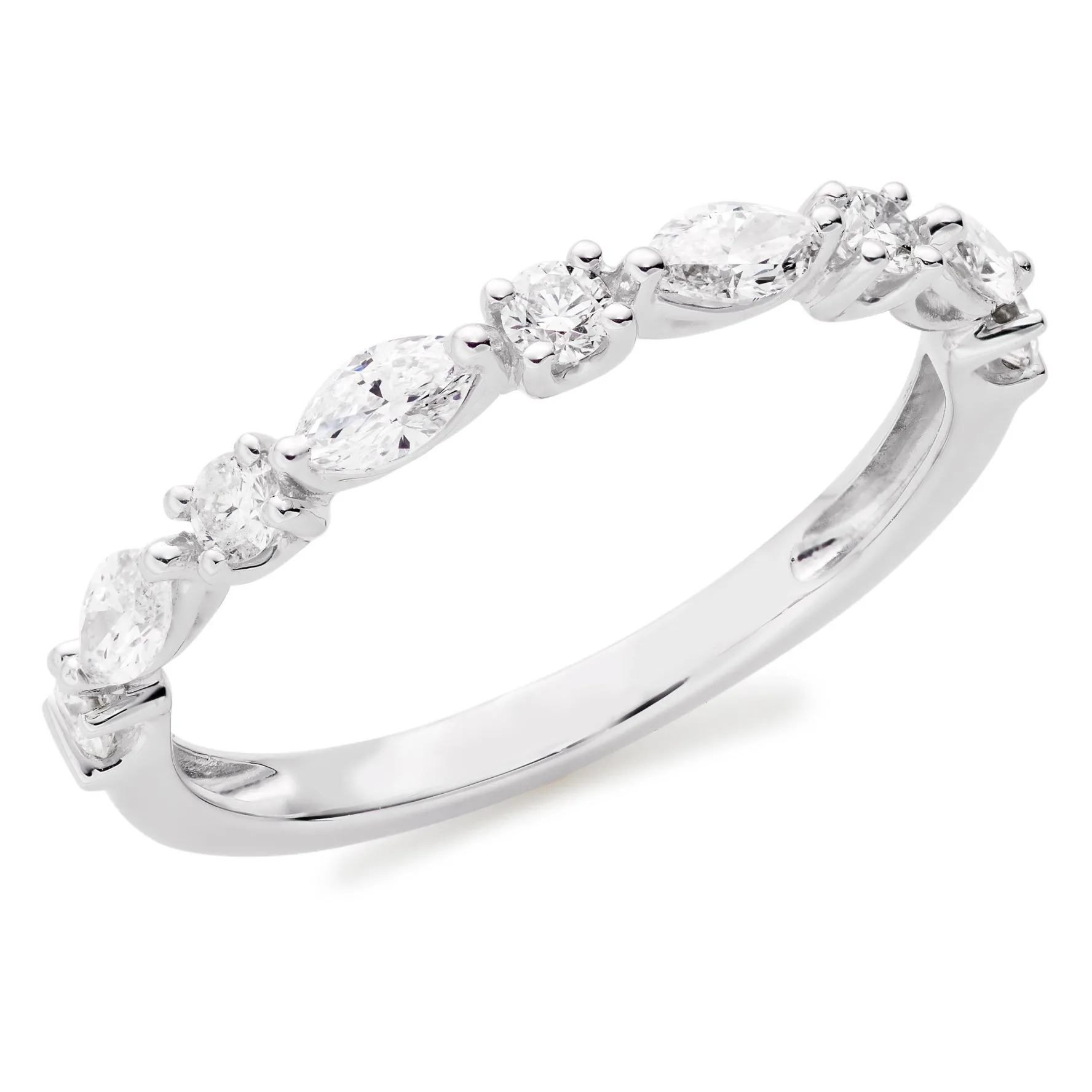 Beaverbrooks Platinum Half Eternity Diamond Ring