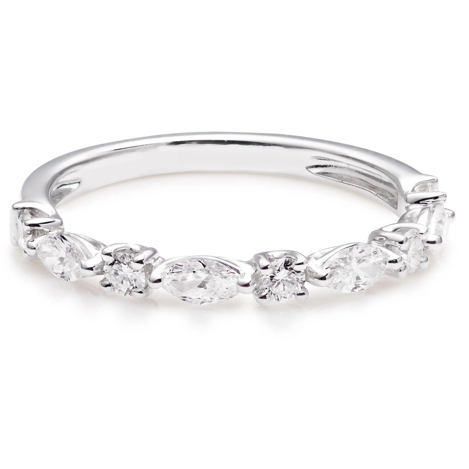 Beaverbrooks Platinum Half Eternity Diamond Ring
