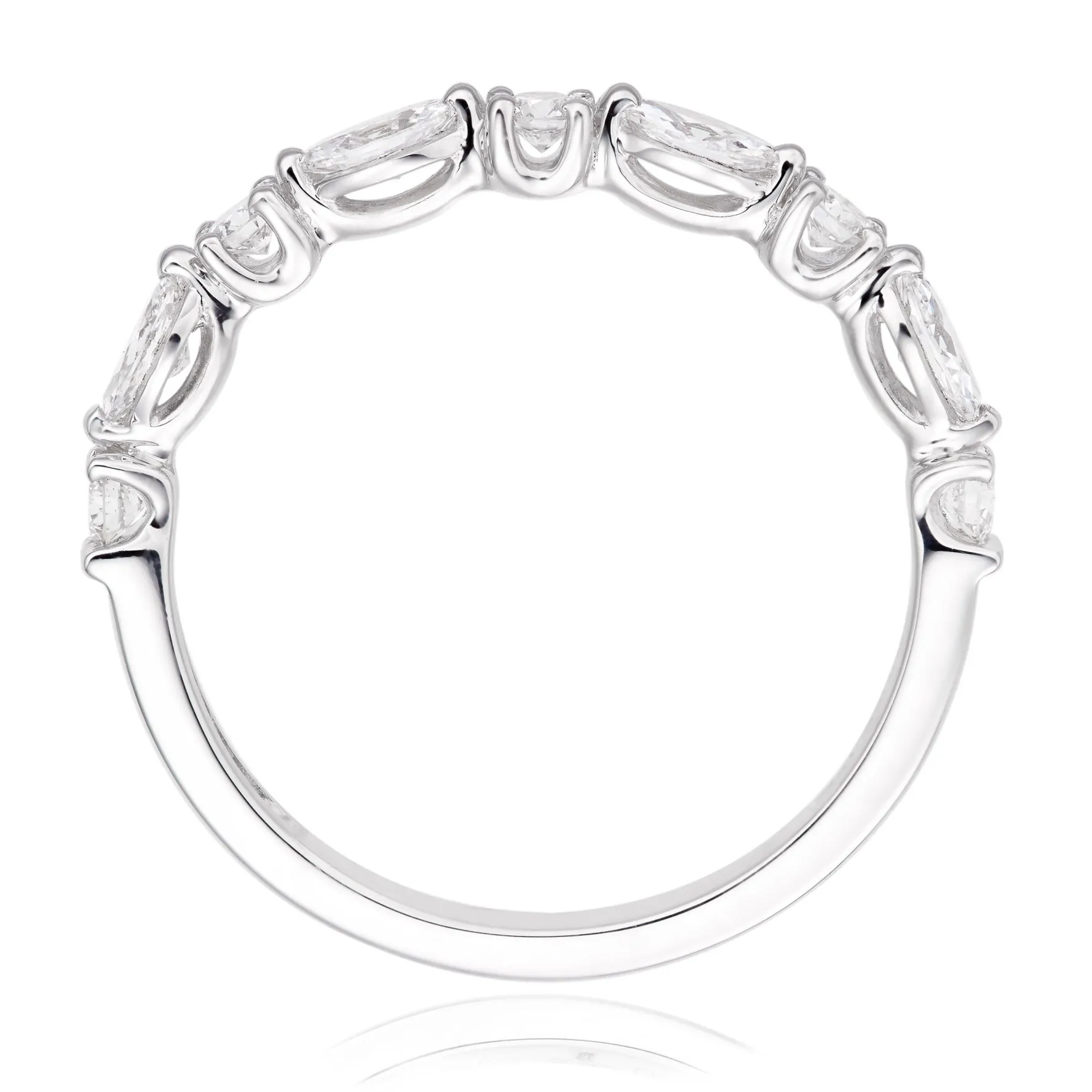 Beaverbrooks Platinum Half Eternity Diamond Ring
