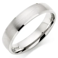 Beaverbrooks Platinum 5mm Brushed Men's Wedding Ring