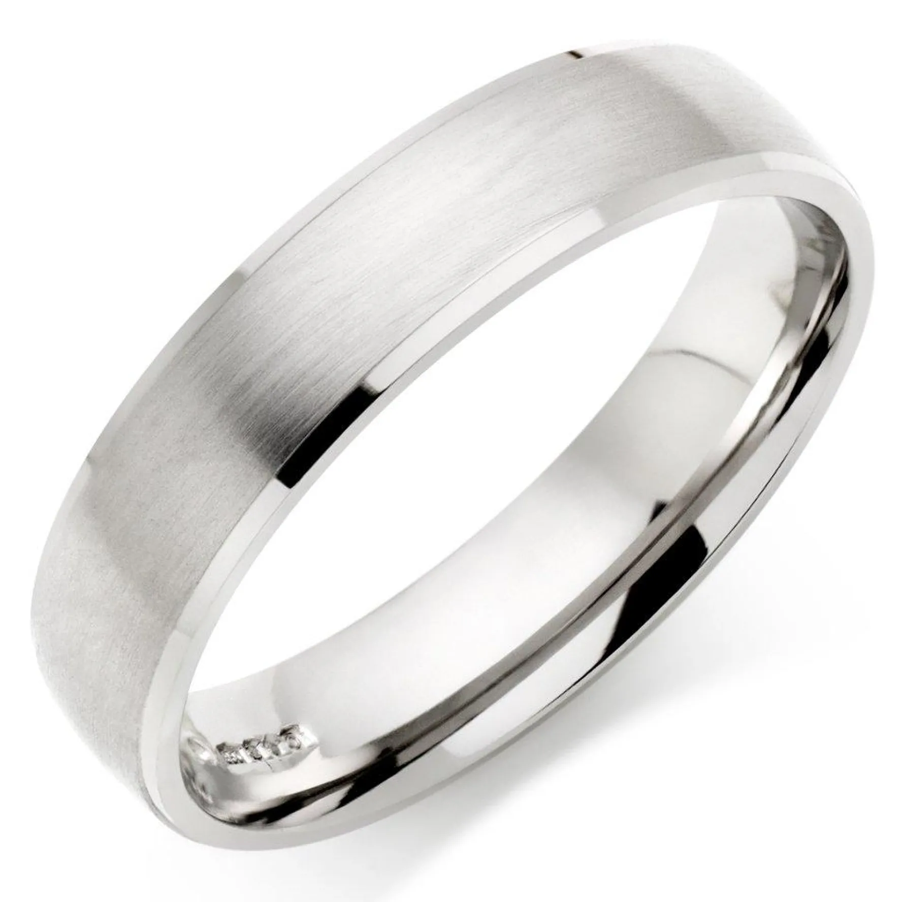 Beaverbrooks Platinum 5mm Brushed Men's Wedding Ring