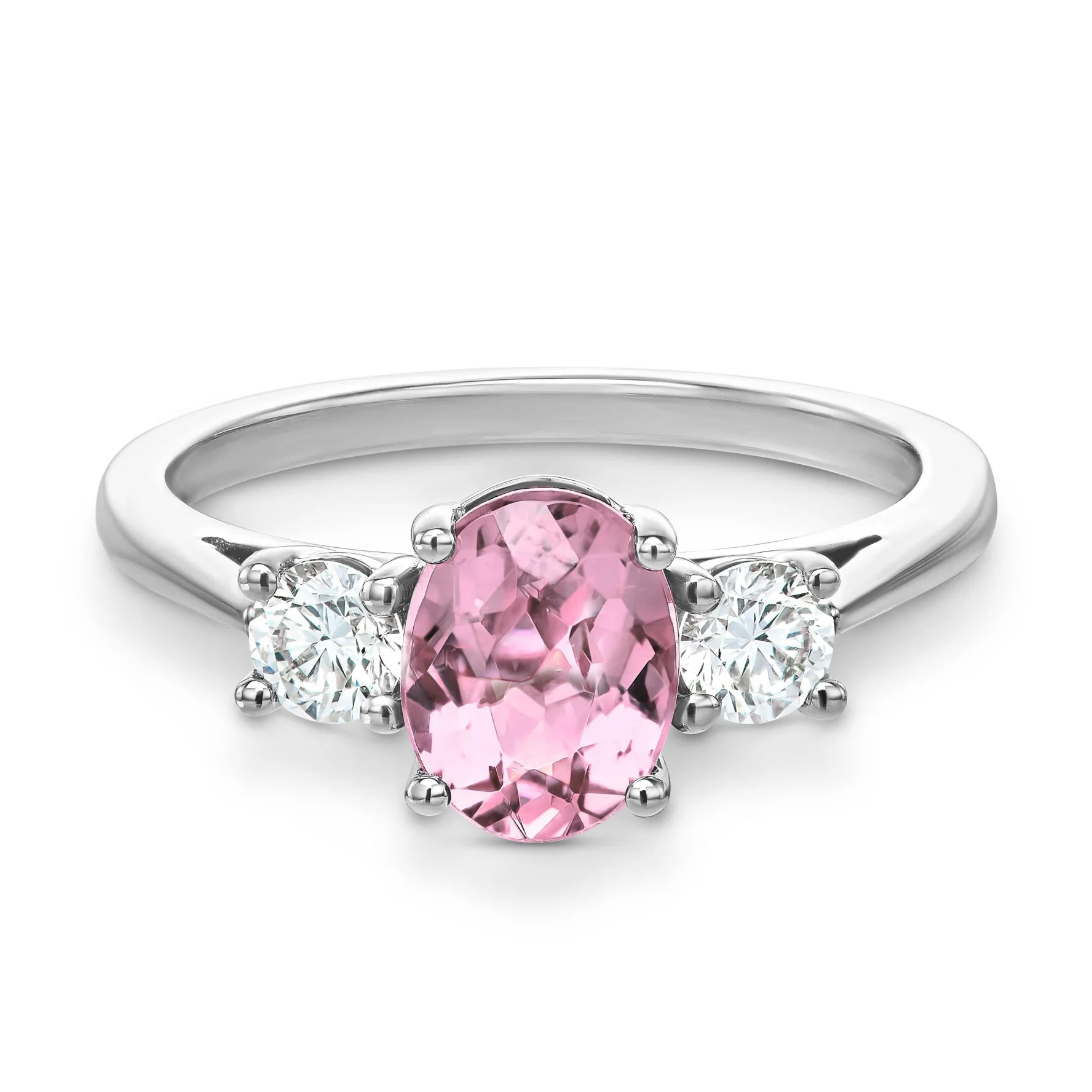 Beaverbrooks Platinum Pink Tourmaline Diamond Engagement Ring