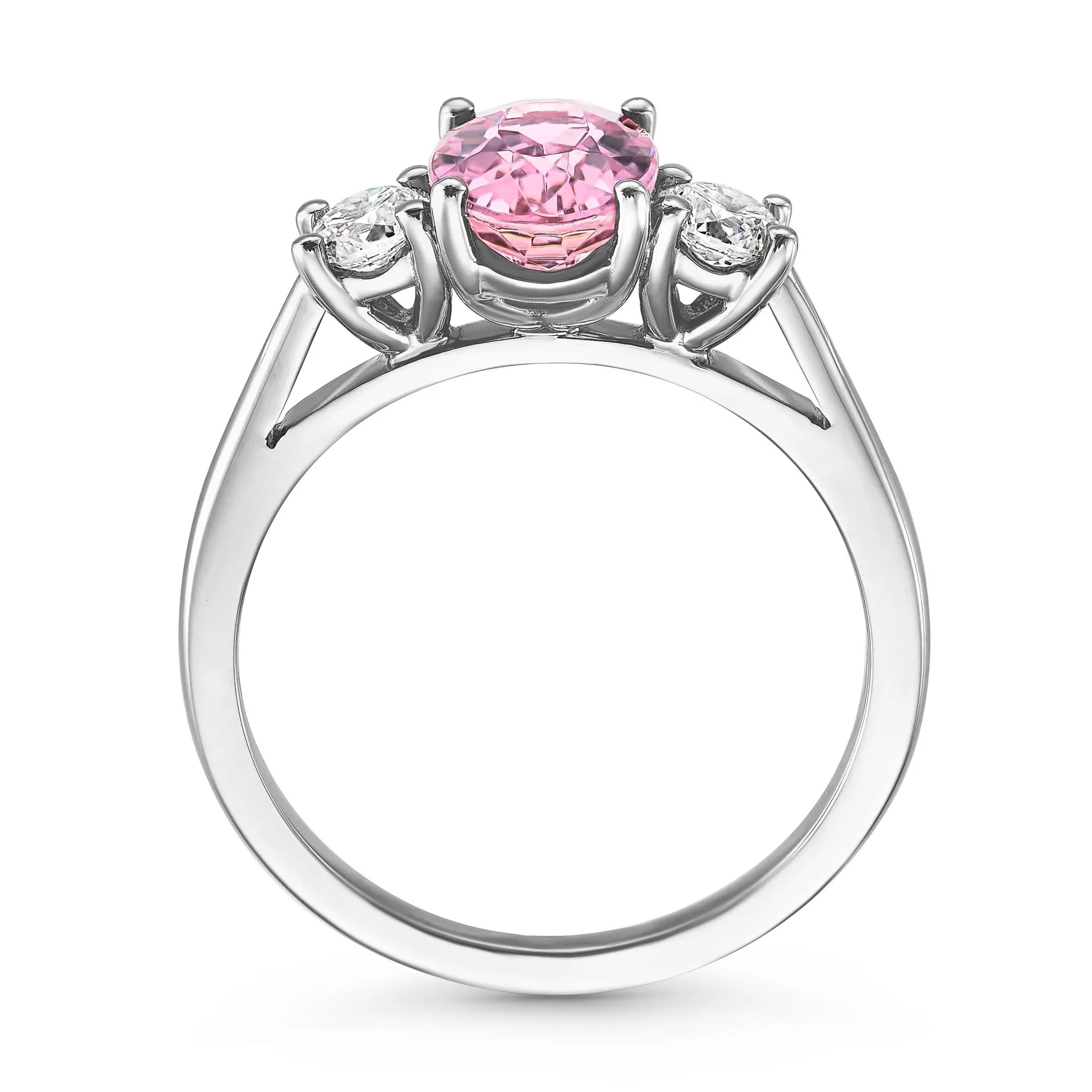 Beaverbrooks Platinum Pink Tourmaline Diamond Engagement Ring