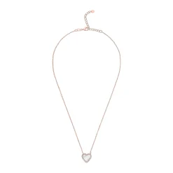 Beaverbrooks Rose Gold Plated Cubic Zirconia Mother of Pearl Heart Necklace