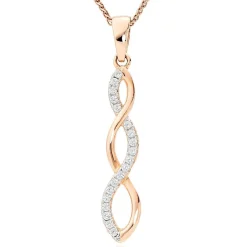 Beaverbrooks Rose Gold Plated Silver Cubic Zirconia Infinity Pendant