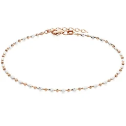 Beaverbrooks Silver and Rose Gold Plated Sparkle Anklet