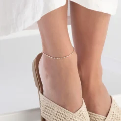 Beaverbrooks Silver and Rose Gold Plated Sparkle Anklet