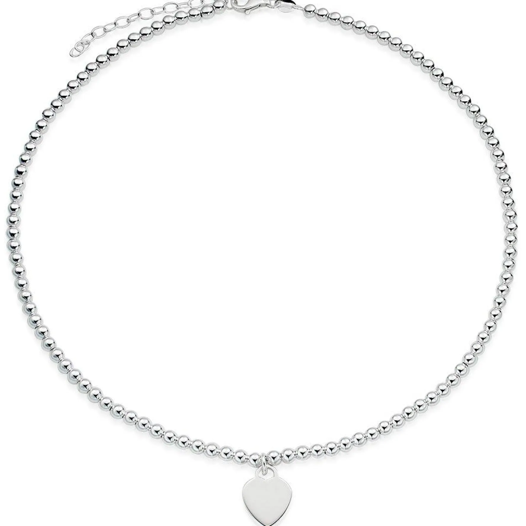 Beaverbrooks Silver Ball Heart Necklace