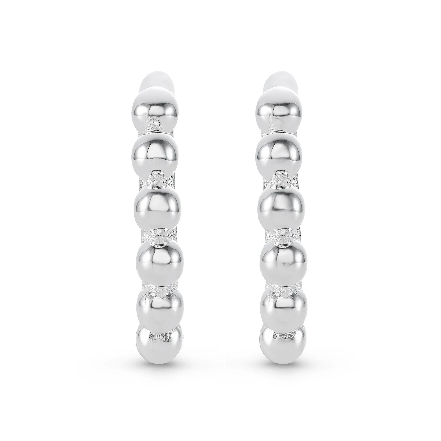 Beaverbrooks Silver Ball Huggie Earrings