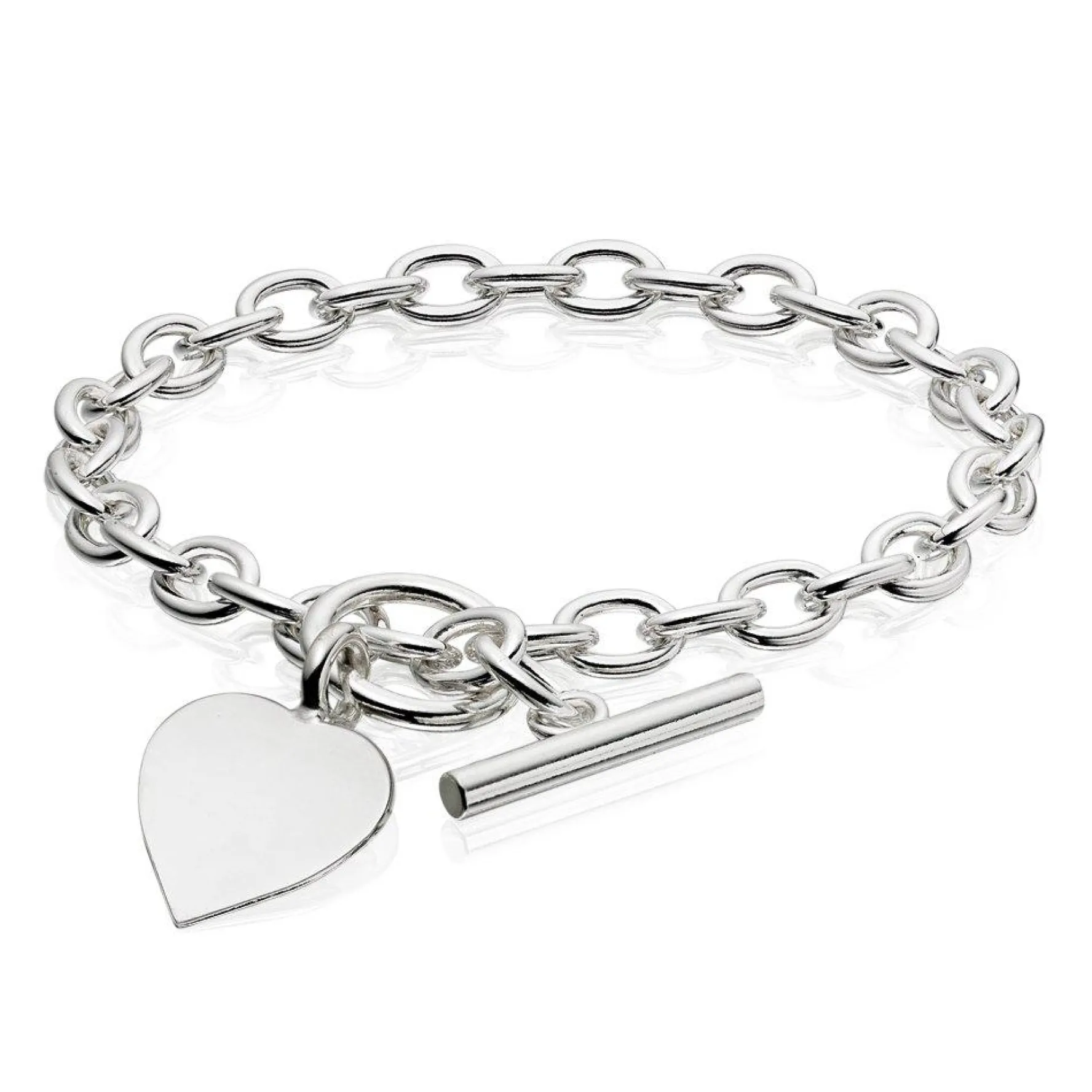 Beaverbrooks Silver Belcher Heart Bracelet