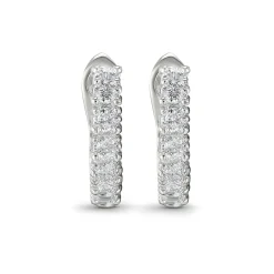 Beaverbrooks Silver Cubic Zirconia Huggie Earrings