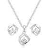 Beaverbrooks Silver Cubic Zirconia Necklace and Earrings Set