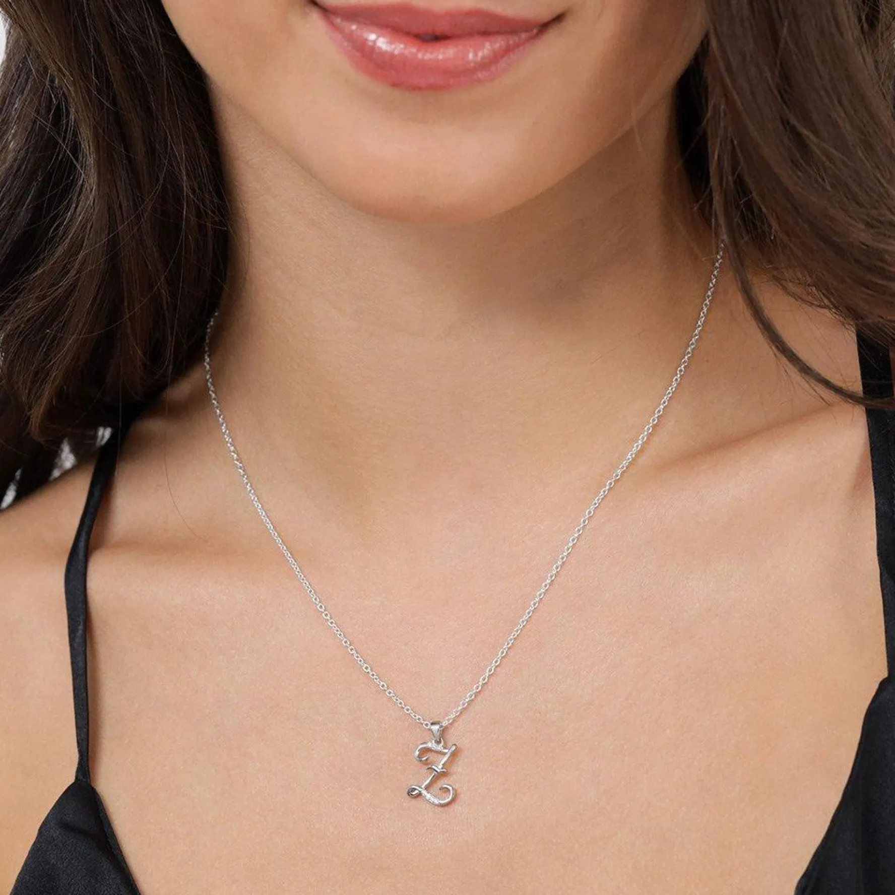 Beaverbrooks Silver Cubic Zirconia Initial Z Pendant