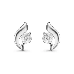 Beaverbrooks Silver Cubic Zirconia Stud Earrings
