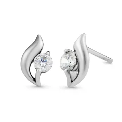 Beaverbrooks Silver Cubic Zirconia Stud Earrings