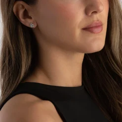 Beaverbrooks Silver Cubic Zirconia Stud Earrings
