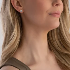 Beaverbrooks Silver Cubic Zirconia Stud Earrings