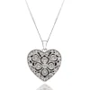 Beaverbrooks Silver Cubic Zirconia Heart Locket Pendant