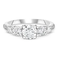 Beaverbrooks Silver Cubic Zirconia Five Stone Ring