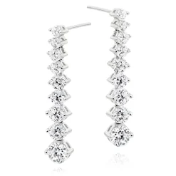 Beaverbrooks Silver Cubic Zirconia Drop Earrings