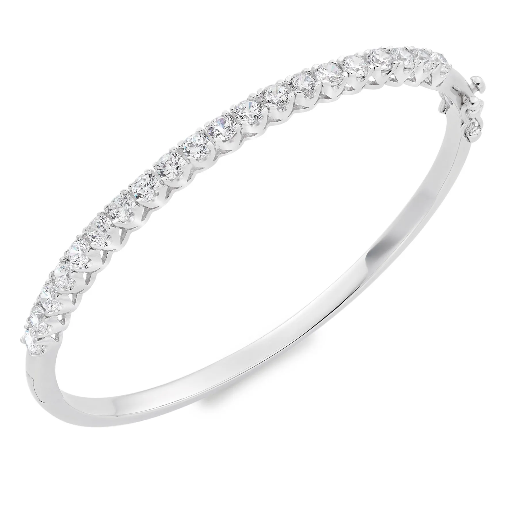 Beaverbrooks Silver Cubic Zirconia Bangle