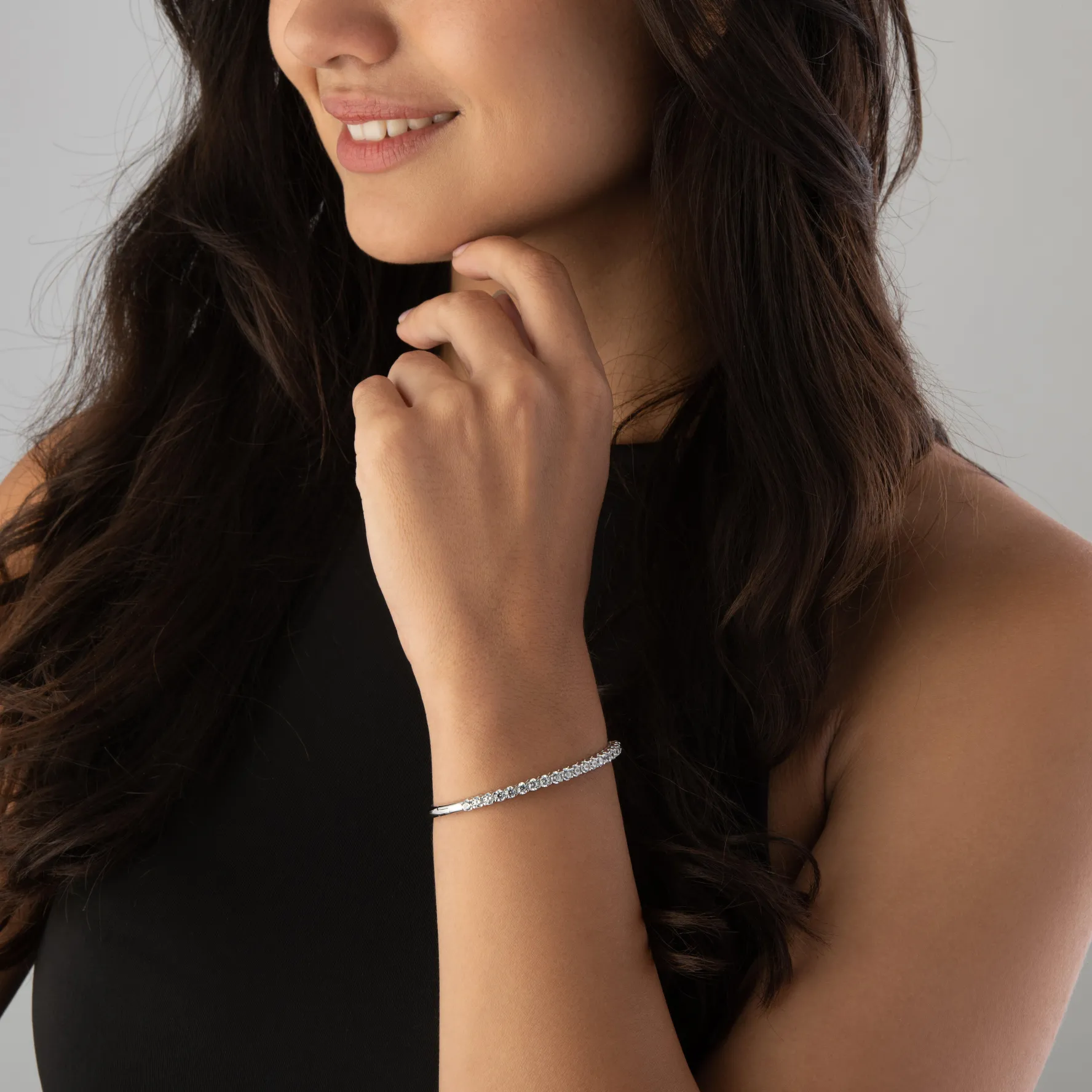 Beaverbrooks Silver Cubic Zirconia Bangle
