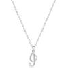 Beaverbrooks Silver Cubic Zirconia Initial I Pendant