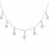 Beaverbrooks Silver Cubic Zirconia Halo Drop Necklace
