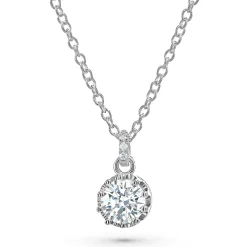 Beaverbrooks Silver Cubic Zirconia Crown Pendant