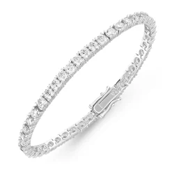 Beaverbrooks Silver Cubic Zirconia Tennis Bracelet