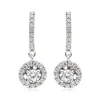 Beaverbrooks Silver Cubic Zirconia Halo Drop Earrings