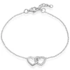 Beaverbrooks Silver Cubic Zirconia Double Heart Bracelet