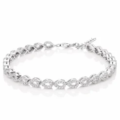 Beaverbrooks Silver Cubic Zirconia Pear Bracelet
