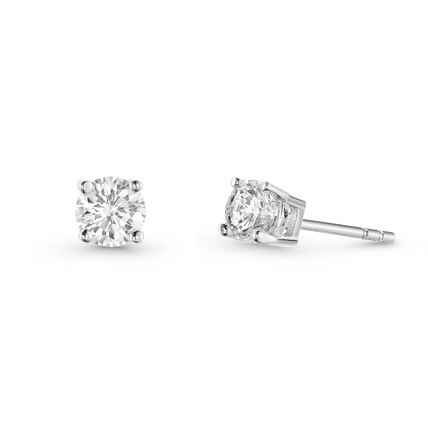 Beaverbrooks Silver Cubic Zirconia Stud Earrings