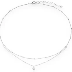 Beaverbrooks Silver Cubic Zirconia Choker Necklace