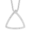 Beaverbrooks Silver Cubic Zirconia Triangle Pendant