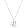 Beaverbrooks Silver Cubic Zirconia Initial U Pendant