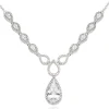 Beaverbrooks Silver Cubic Zirconia Pear Halo Necklace
