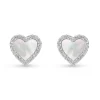 Beaverbrooks Silver Cubic Zirconia Mother of Pearl Heart Stud Earrings