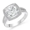 Beaverbrooks Silver Cubic Zirconia Cluster Ring