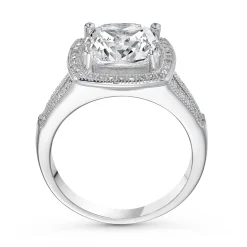 Beaverbrooks Silver Cubic Zirconia Cluster Ring