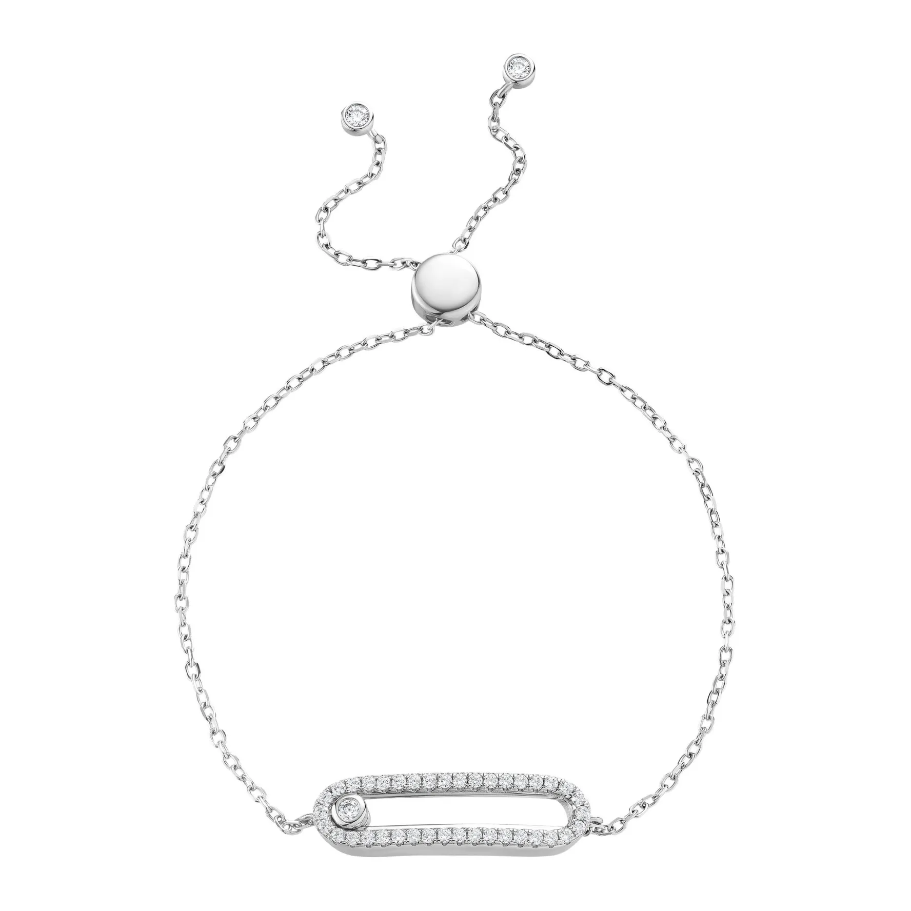 Beaverbrooks Silver Cubic Zirconia Glide Bracelet
